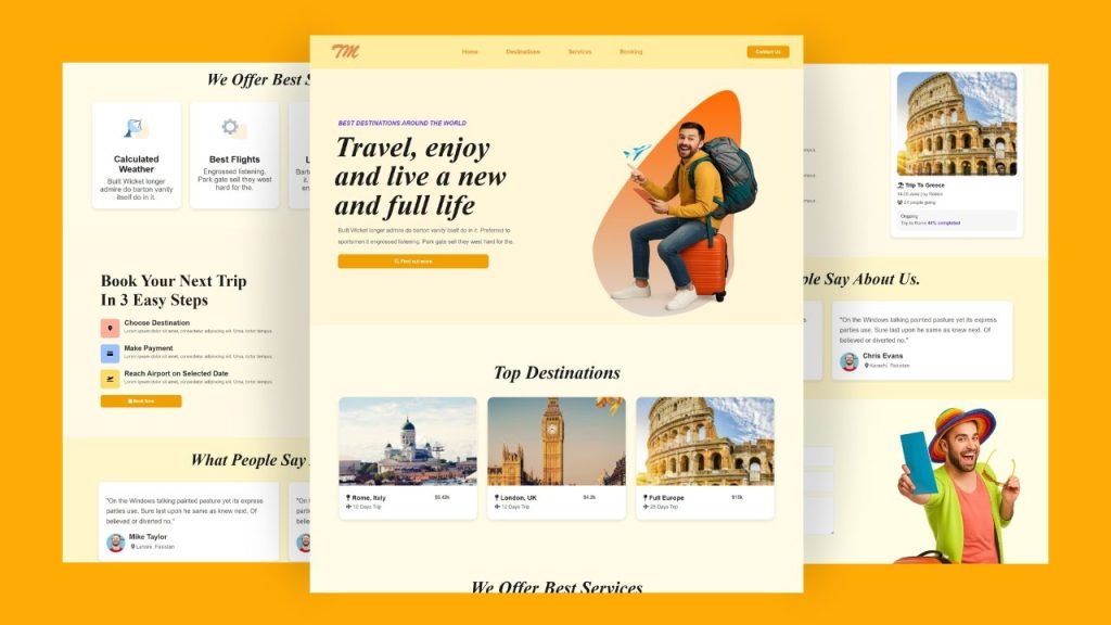 Responsive Travel Website Design Using HTML, CSS & JavaScript || Free ...